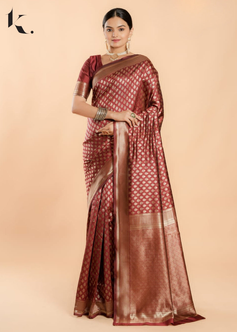 Trendy and New Design Maroon Soft Silk Digital Printed Saree