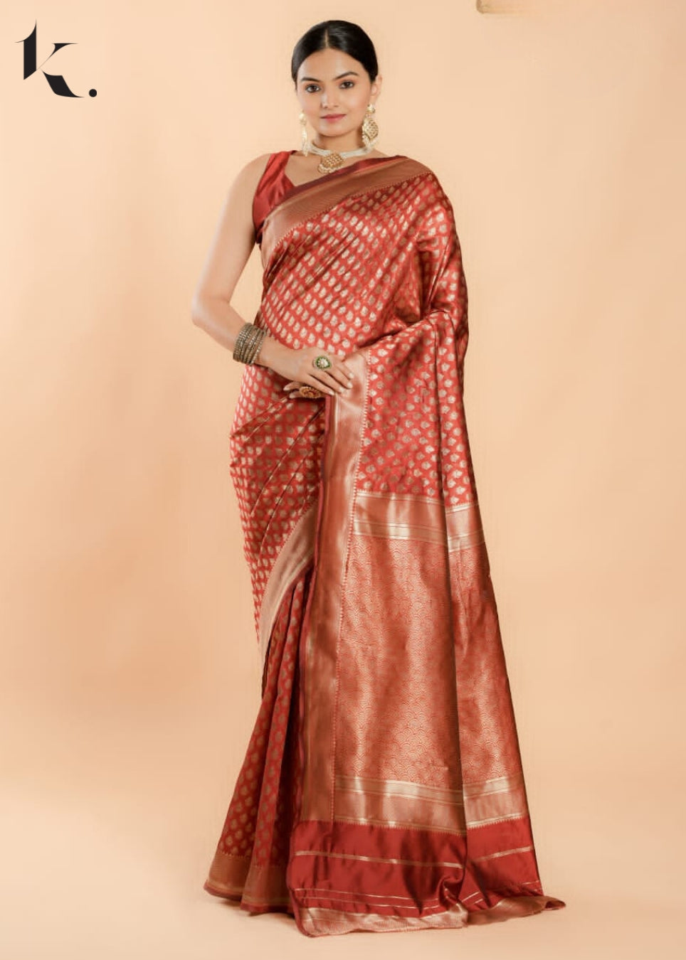 Orange Soft Silk Digital Printed Party Wear Saree - Ikonikbez